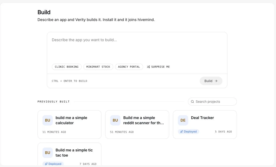 Praxis Build interface with verification rules and tests